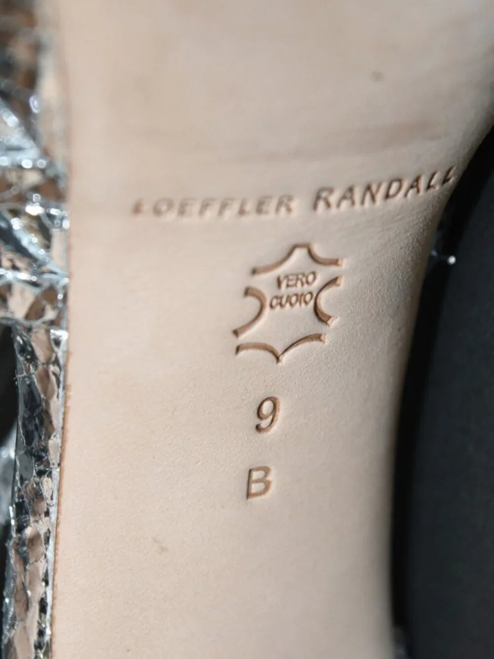 $500 LOEFFLER RANDAL Rivka Knot Platform Sandals LEATHER SILVER 9 (DD5)